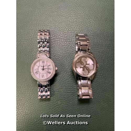 102 - 2X LADIES WATCHES; GUESS, MOREES.