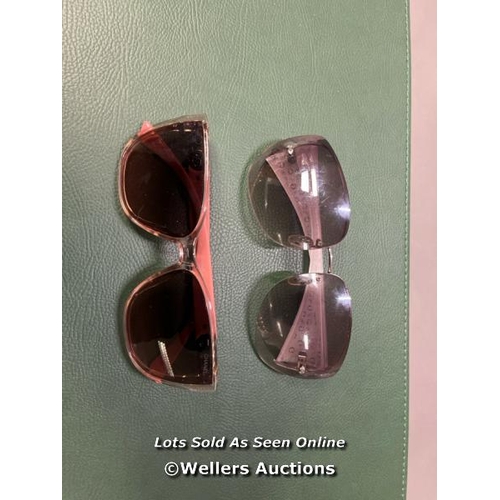 114 - 2X SUNGLASSES; CHANEL, GUESS WITHOUT CASE