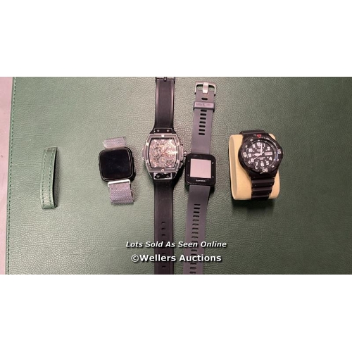 48 - 2X FITBIT 2X WATCHES (ED HARDY, CASIO)