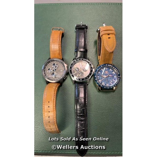 6 - X3 GENTS WATCHES; SEKONDA, OLEVS, LORD