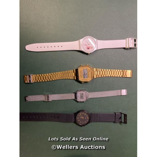 62 - 3X CASIO WATCH 1X SWATCH SWISS