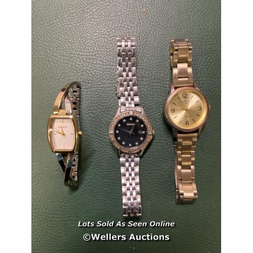 79 - 3X LADIES WATCHES; SEIKO, MILNER & SCOTT, DKNY