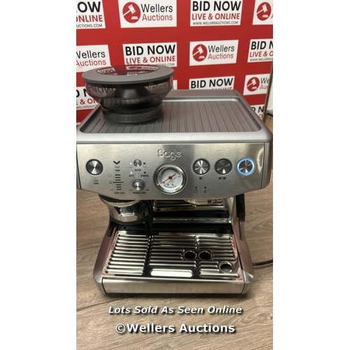 6122 - SAGE BARISTA EXPRESS IMPRESS SES876BSS4GUK1 ESPRESSO COFFEE MACHINE / POWERS UP / SIGNS OF USE / A11