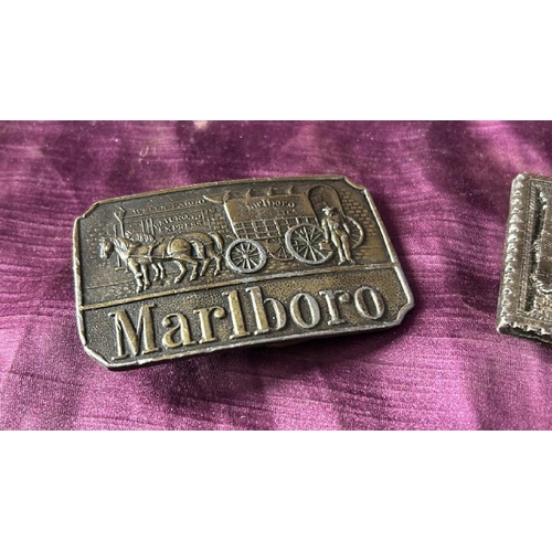 104 - Two belt buckles, Marlboro and U.S Frigate  / All lots are located at The Barn, Hampstead Farm, Nr H... 