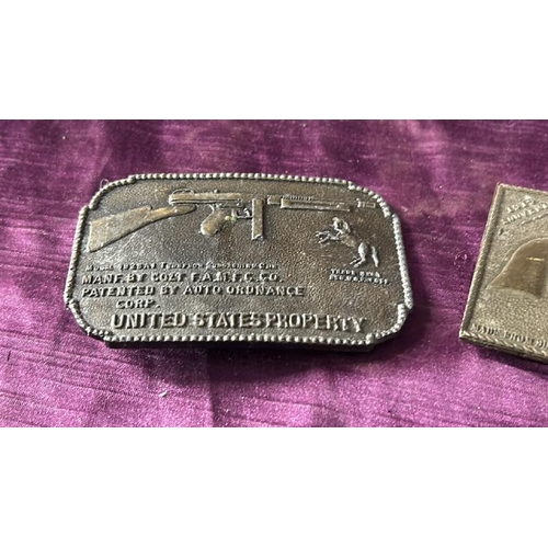 106 - Two belt buckles, United States Property and Colt Army 44 Cal  / All lots are located at The Barn, H... 