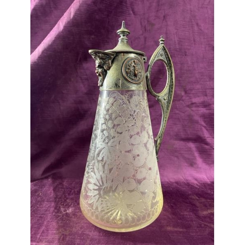 16 - Frosted glass clarte jug, 28cm (h)  / All lots are located at The Barn, Hampstead Farm, Nr Henley on... 