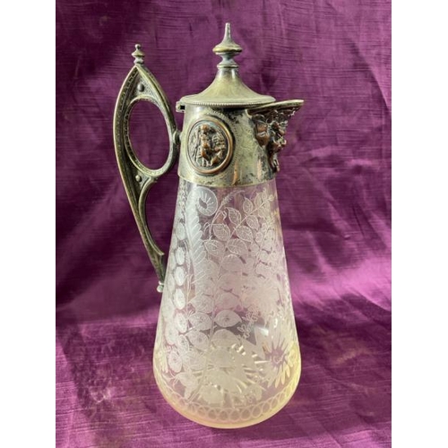 16 - Frosted glass clarte jug, 28cm (h)  / All lots are located at The Barn, Hampstead Farm, Nr Henley on... 