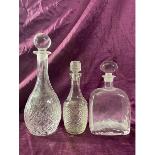 20 - Three assorted decanters, tallest 34cm (h)  / All lots are located at The Barn, Hampstead Farm, Nr H... 