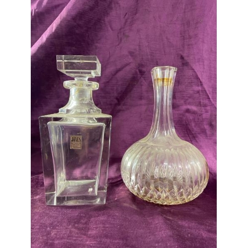 21 - Two decanters including a ships decanter, tallest 23cm (h)  / All lots are located at The Barn, Hamp... 