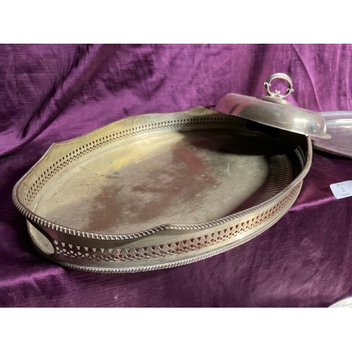 3 - Asoorted silver plate inc. silver plate on copper trays  / All lots are located at The Barn, Hampste... 