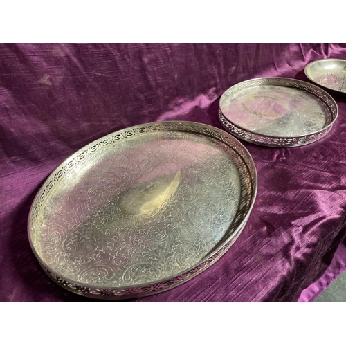 3 - Asoorted silver plate inc. silver plate on copper trays  / All lots are located at The Barn, Hampste... 