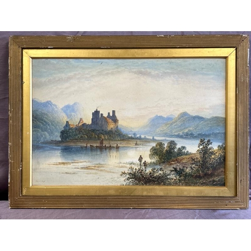 399 - Framed oil on board depicting a lakehouse scene, signed by edwin sharp, 47cm (h) x 67cm (w)  / All l... 