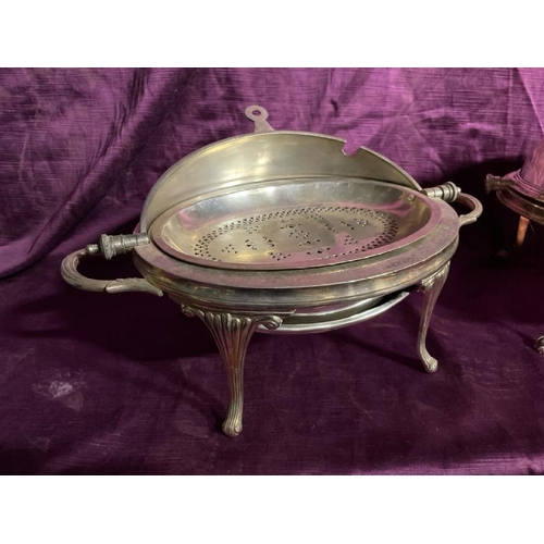 4 - Two silver plate chafing dishes  / All lots are located at The Barn, Hampstead Farm, Nr Henley on Th... 