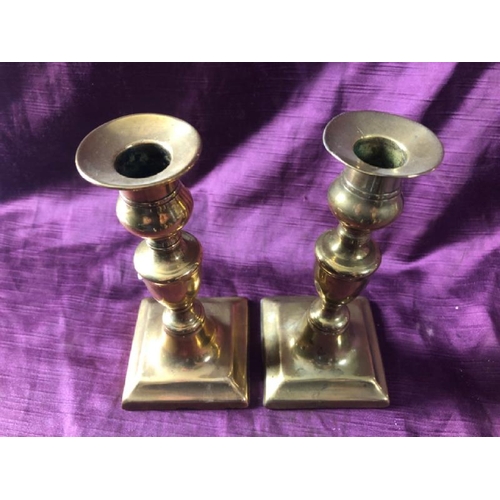 40 - Pair of metal candle sticks, 17cm (h)  / All lots are located at The Barn, Hampstead Farm, Nr Henley... 