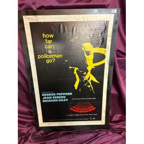 400 - 1968 How far can a policeman go? film poster on board, featuring George Peppard, overall measurement... 