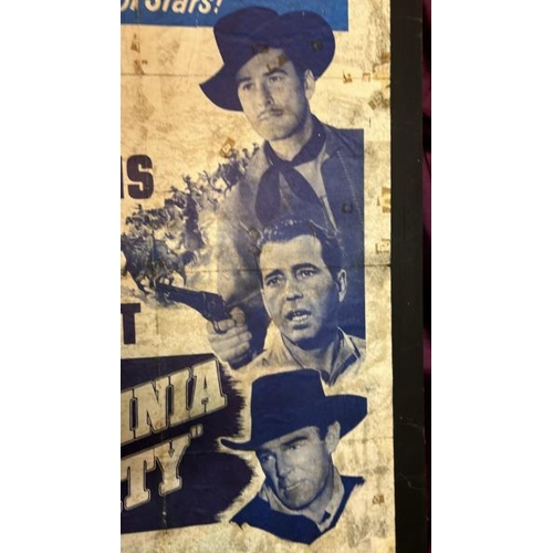 402 - c.1950's Virginia City film poster, featuring Errol Flynn and Humphrey Bogart, 116cm (h) x 77cm (w) ... 