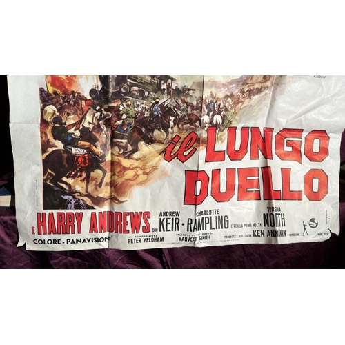 408 - A large and original 'Il Lungo Duello' film poster starring Yul Brynner and Trevor Howard, 137cm (h)... 