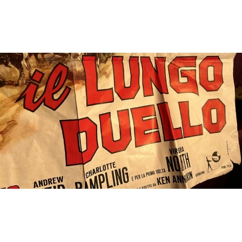 408 - A large and original 'Il Lungo Duello' film poster starring Yul Brynner and Trevor Howard, 137cm (h)... 