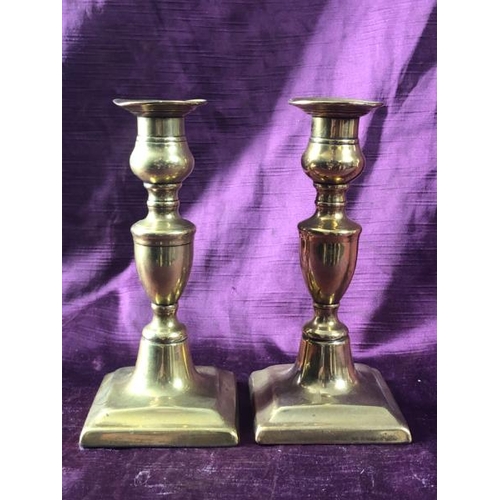 41 - Pair of metal candle sticks, 17cm (h)  / All lots are located at The Barn, Hampstead Farm, Nr Henley... 