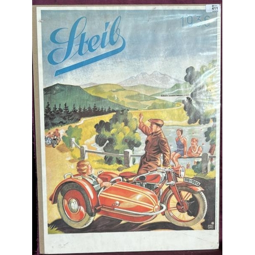 411 - A reproduction 'Steil's 1936' print, 69cm (h) x 49cm (w)  / All lots are located at The Barn, Hampst... 