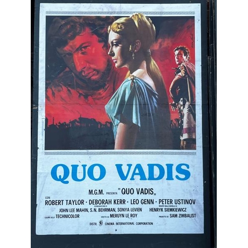 426 - An original 'Quo Vadis' film poster on board, featuring Robert Taylor and Deborah Kerr  / All lots a... 