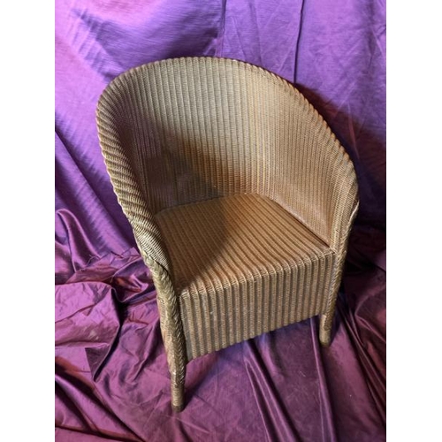 461 - Lloyd Loom style bucket chair, 70cm (h) x 50cm (w) x 50cm (d)  / All lots are located at The Barn, H... 