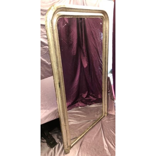 486 - Early 19th century full length french looking glass with original silver gilding, 105cm (w) x 185cm ... 