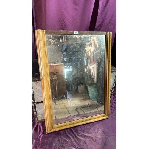 494 - A 20th century wall miror with pine frame and original glass, requires some restoration, 100cm (h) x... 