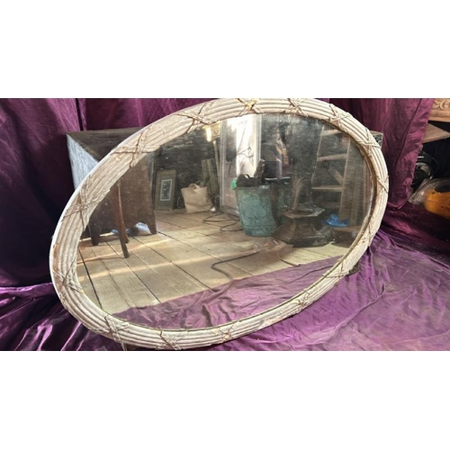 495 - A 19th century wall mirror in circular form with reeded edging, 102cm (dia), requires some restorati... 