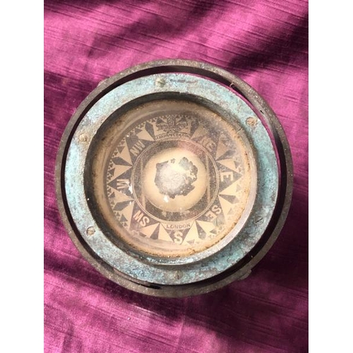 50 - H.Hughes and Son London, gimball compass, 13cm (dia)  / All lots are located at The Barn, Hampstead ... 