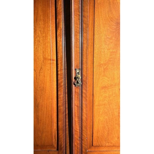 500 - A c.1900 century fine quality walnut linen press with four original slides, locks and brass fixtures... 