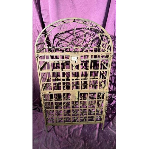 509 - An 18th century style French wrought iron wine rack, 114.5cm (h) x 65cm (w) x 33cm (d)  / All lots a... 