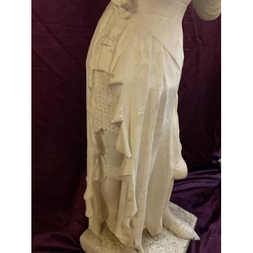 522 - A plaster cast statue of joan of arc, maid of orleans, all major parts present and some repair neede... 