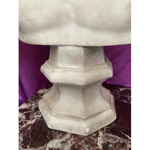 523 - A 19th century marble bust of antinous, 55cm x 23cm (base) x 73.5cm  / All lots are located at The B... 