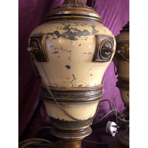 526 - A pair of large scale continental converted baluster lamps, approx height 70cm  / All lots are locat... 