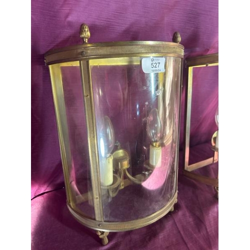 527 - A pair of Regency style wall lights, 40cm (h) x 27cm (w)  / All lots are located at The Barn, Hampst... 