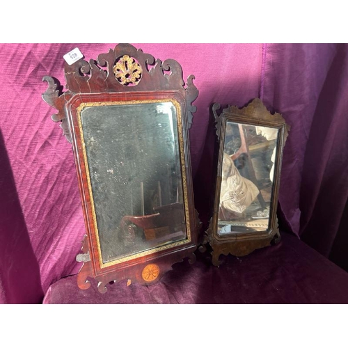 528 - Two small Victorian mirrors in oak frame, largest 64cm (h), both require some restoration  / All lot... 