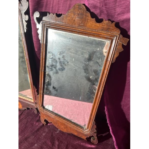 528 - Two small Victorian mirrors in oak frame, largest 64cm (h), both require some restoration  / All lot... 