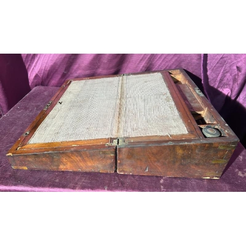 530 - A 19th century oak brass bound writing slope, 18cm (h) x 50cm (w) x 26cm (d)  / All lots are located... 