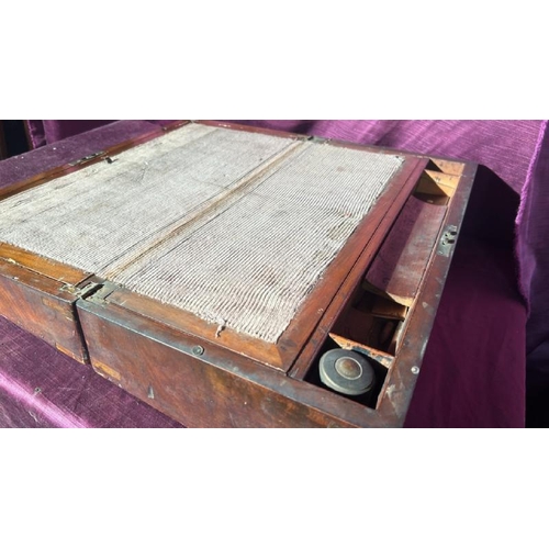 530 - A 19th century oak brass bound writing slope, 18cm (h) x 50cm (w) x 26cm (d)  / All lots are located... 