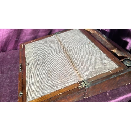 530 - A 19th century oak brass bound writing slope, 18cm (h) x 50cm (w) x 26cm (d)  / All lots are located... 