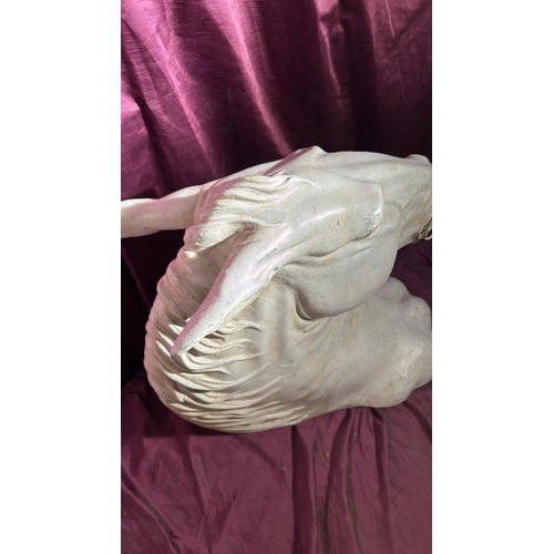 559 - A resin bust of a horses head, 95cm (h)  / All lots are located at The Barn, Hampstead Farm, Nr Henl... 