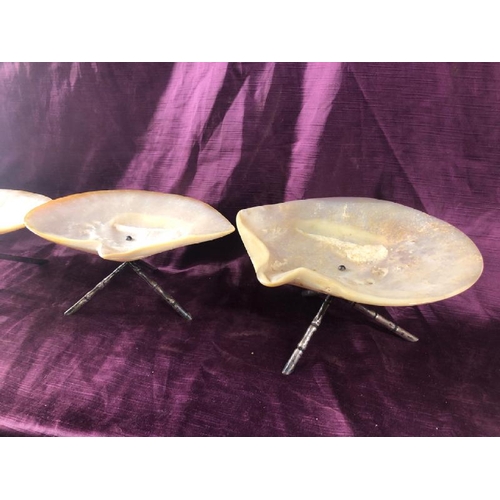 56 - Three Wang Hing mother of pearl oyster caviar bowls, all approx 10cm (h) x 24cm (w)  / All lots are ... 