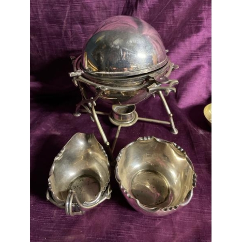 6 - Silver plate egg coddler, sugar bowl and milk jug  / All lots are located at The Barn, Hampstead Far... 