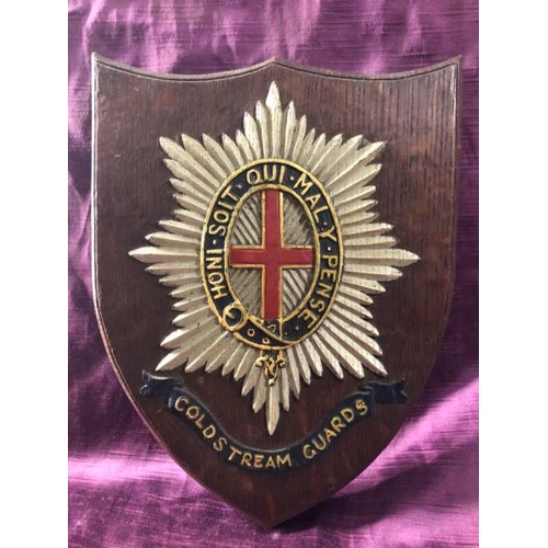 61 - Coldsteam Guards plaque, 26cm (h)  / All lots are located at The Barn, Hampstead Farm, Nr Henley on ... 