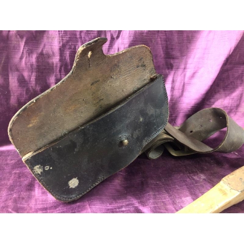 62 - Early 20th century firemans axe with pouch, 40cm (l) x 20cm (w)  / All lots are located at The Barn,... 