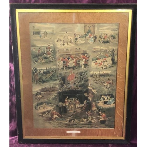 81 - Framed and glazed print 'Foxhunter's Dream', signed  / All lots are located at The Barn, Hampstead F... 