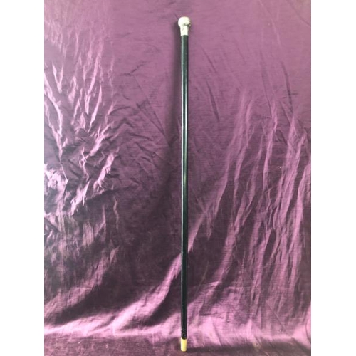 83 - Walking cane with hallmarked silver ferrule, 91cm (l)  / All lots are located at The Barn, Hampstead... 