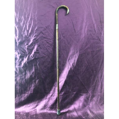 84 - Walking cane with hallmarked silver binding, unmarked ferrule, 83.5cm (l)  / All lots are located at... 