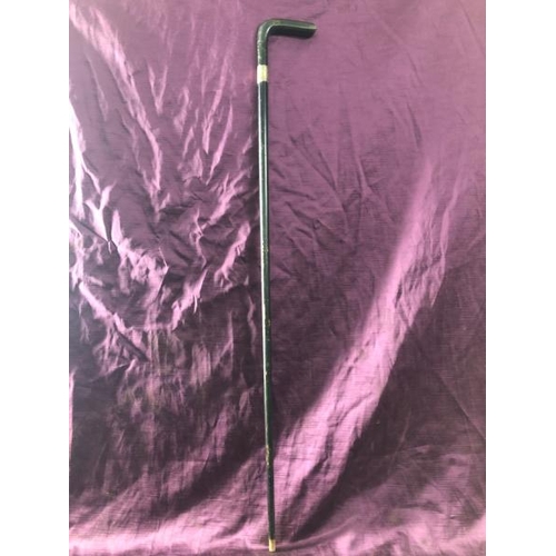 86 - Walking cane with hallmarked silver binding, 86cm (l)  / All lots are located at The Barn, Hampstead... 